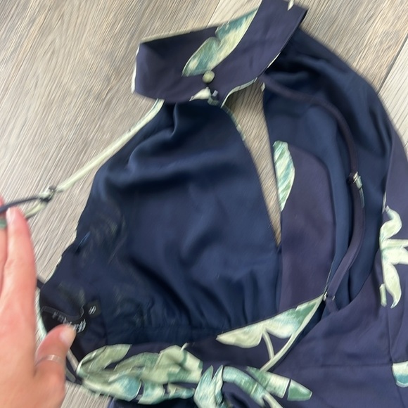 Fab’rik Size Small Palm Maxi with Faux Attached Wrap and open Sexy Back Tie - Picture 7 of 17